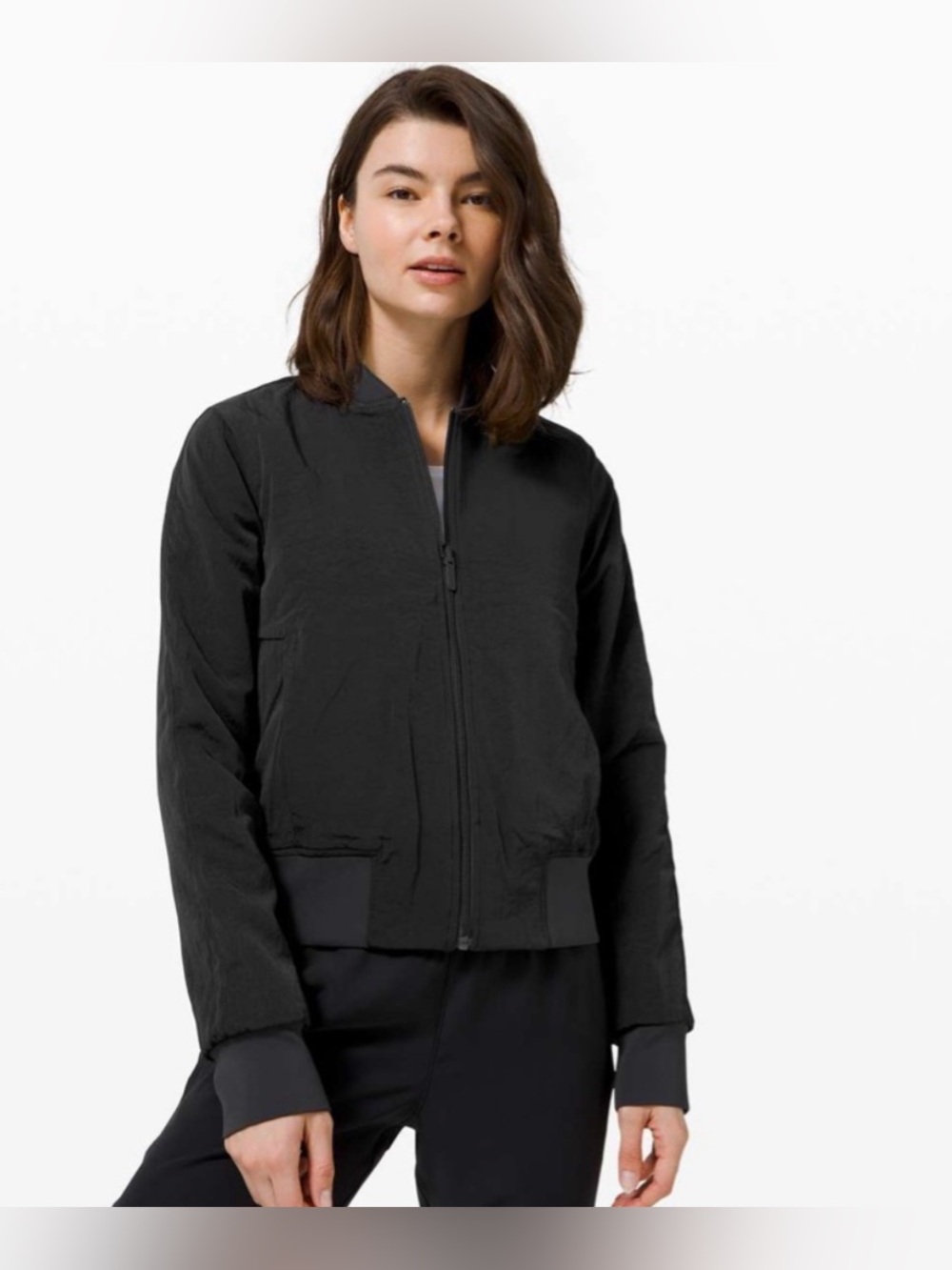 Lululemon reversible black Serene Travels Bomber size 8